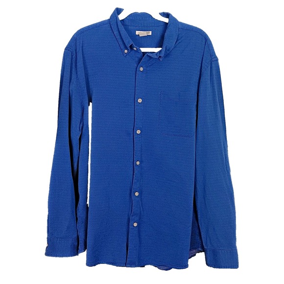 Carbon2Cobalt Shirt Mens XLT Blue Textured Cotton Long Sleeve Button Up Casual - Picture 1 of 8